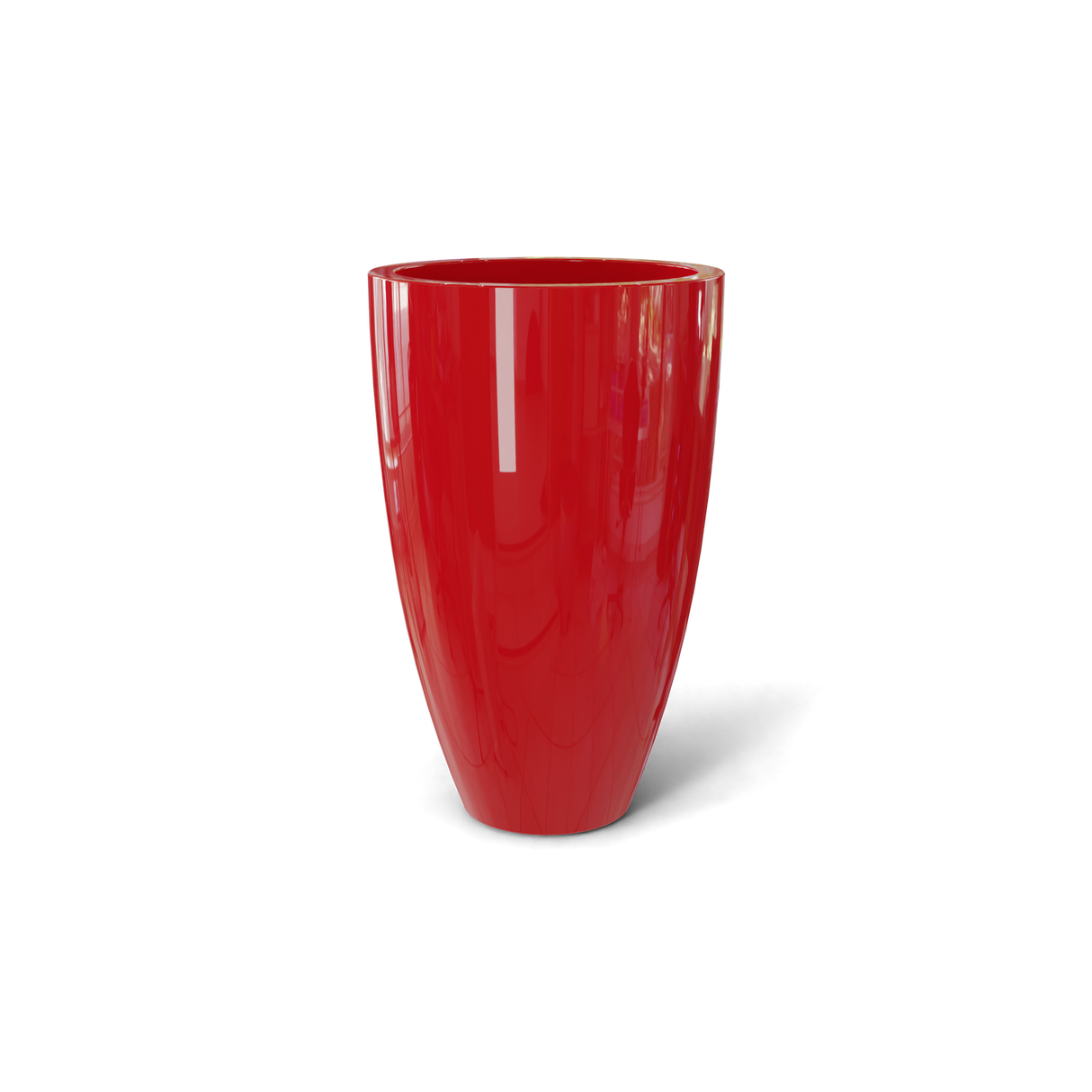 brannan fiberglass planter, Gloss Red finish
