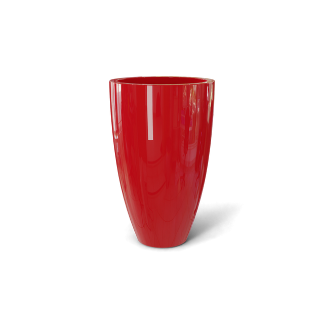 Brannan Tapered Round Planter in Gloss Red