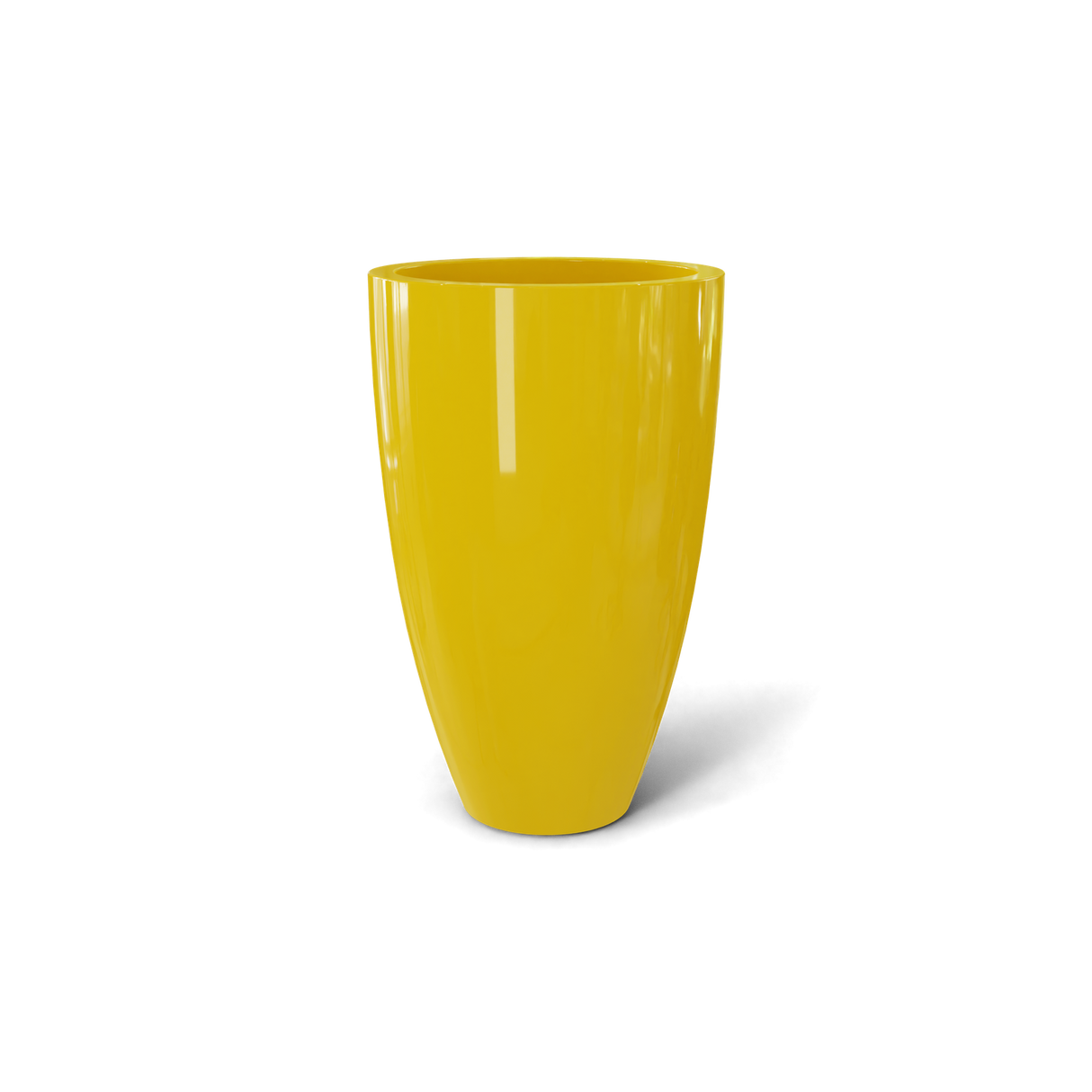 brannan fiberglass planter, Gloss Saffron finish