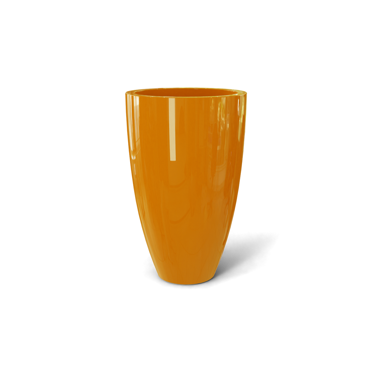 brannan fiberglass planter, Gloss Tangerine finish