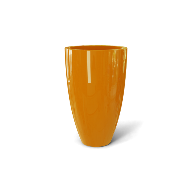 Brannan Tapered Round Planter in Gloss Tangerine
