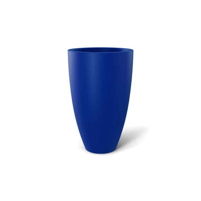 Brannan Tapered Round Planter in Matte Cobalt Blue