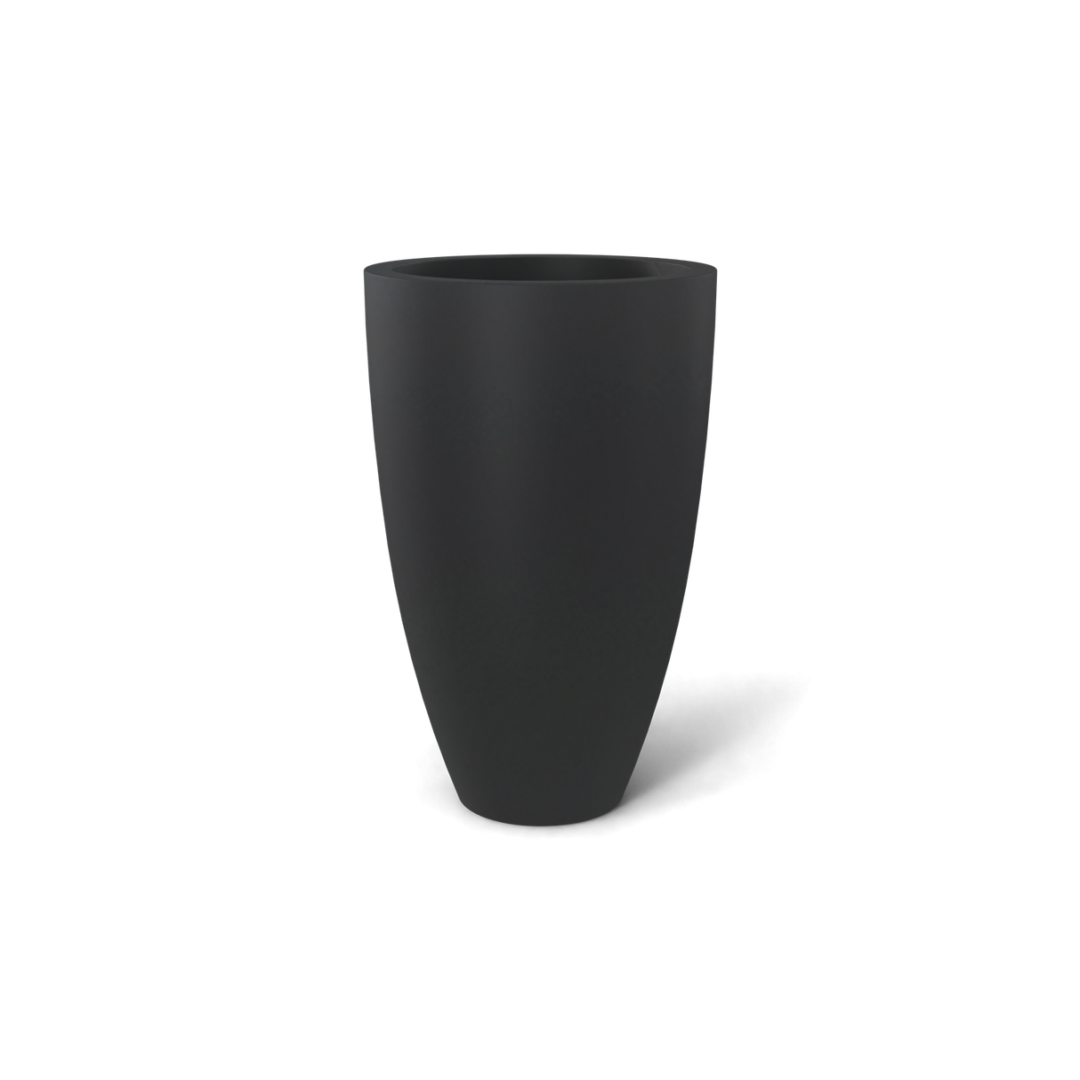 brannan fiberglass planter, Matte Charcoal finish