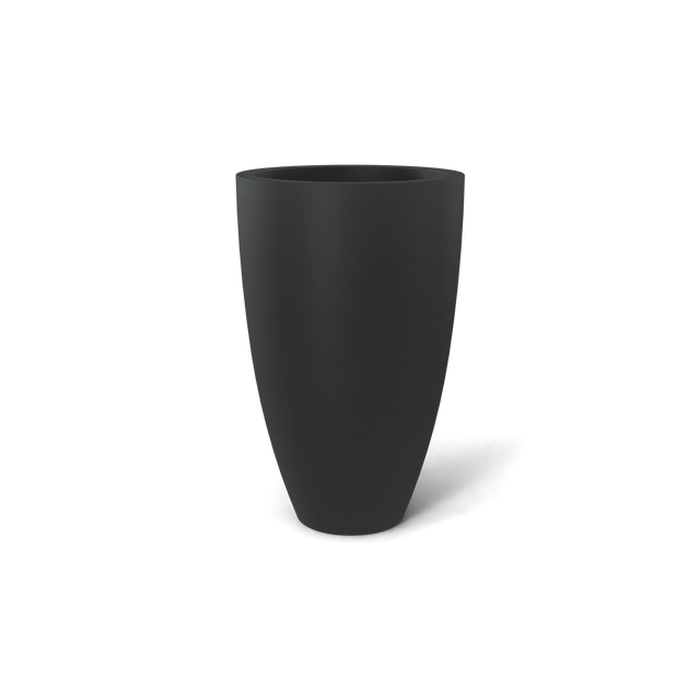 Brannan Tapered Round Planter in Matte Charcoal