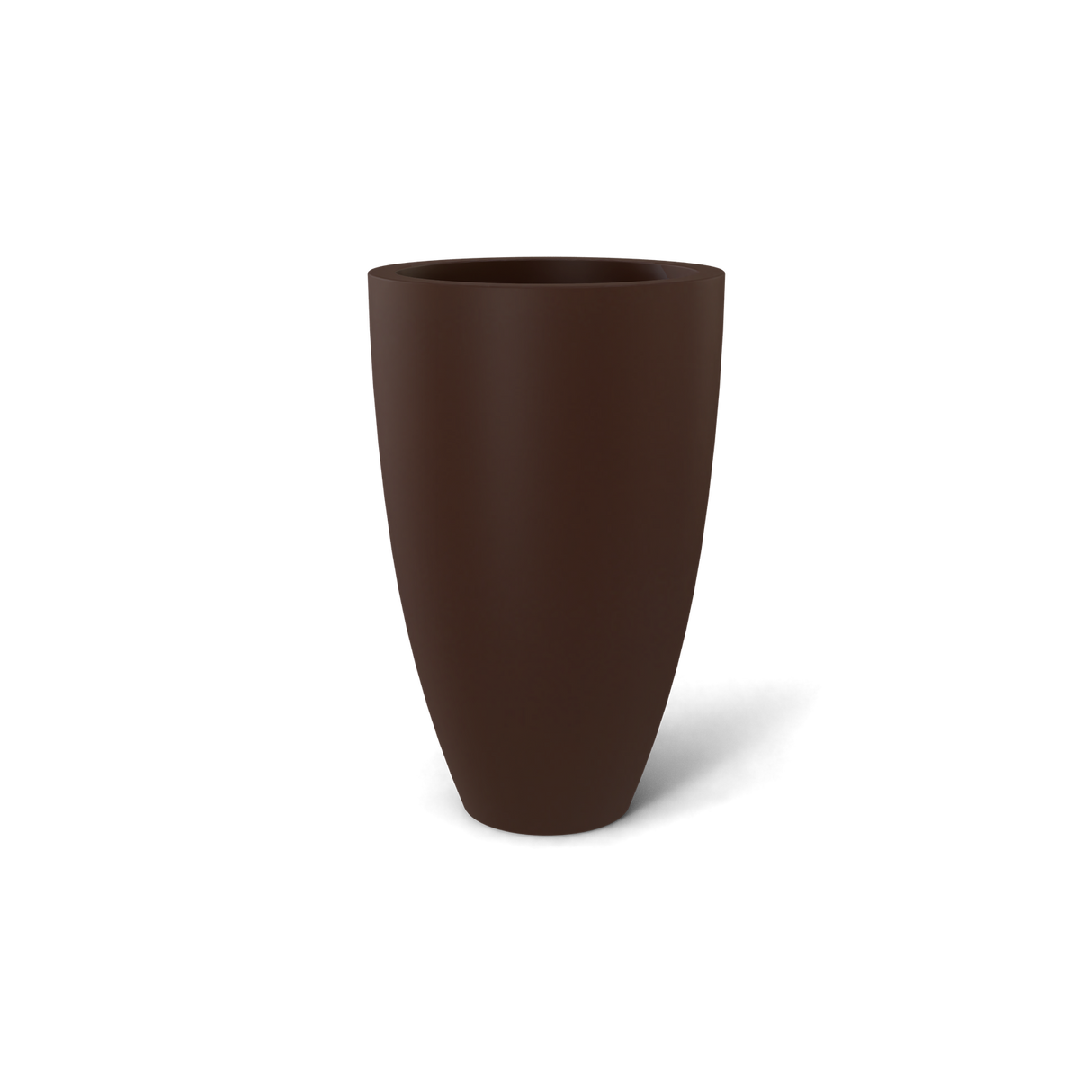 brannan fiberglass planter, Matte Dark Brown finish