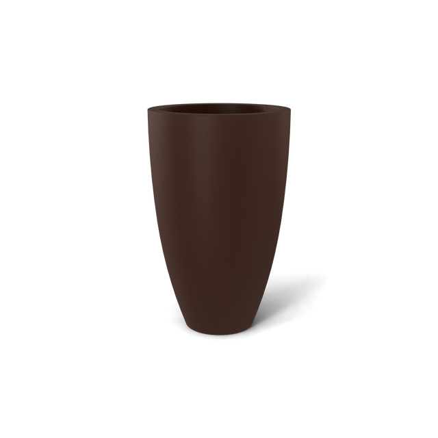 Brannan Tapered Round Planter in Matte Dark Brown