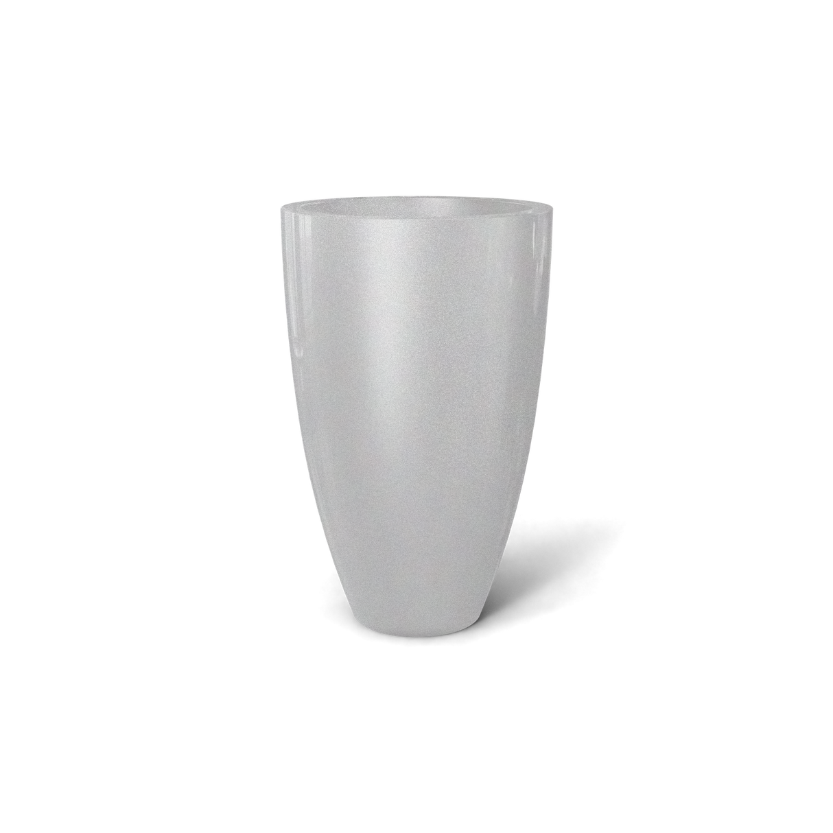 brannan fiberglass planter, Metallic Silver finish