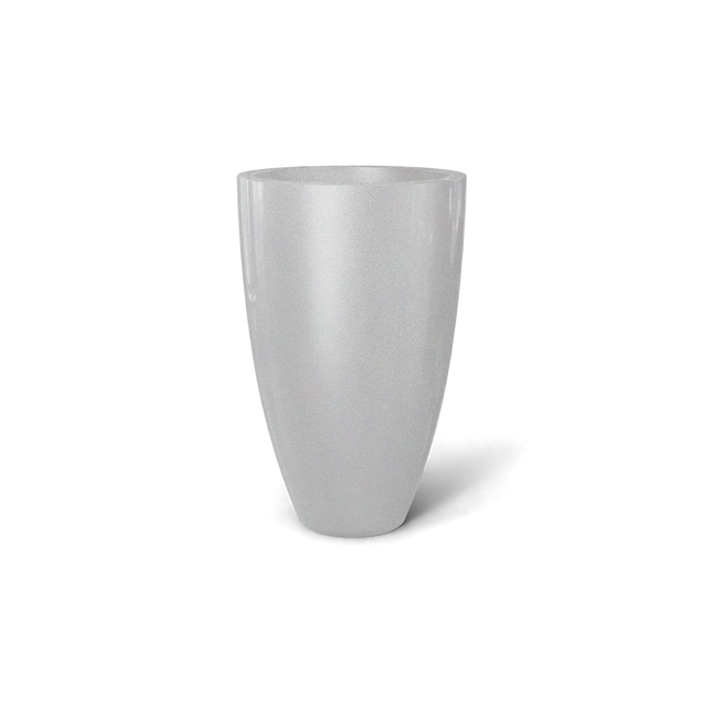 Brannan Tapered Round Planter in Metallic Silver