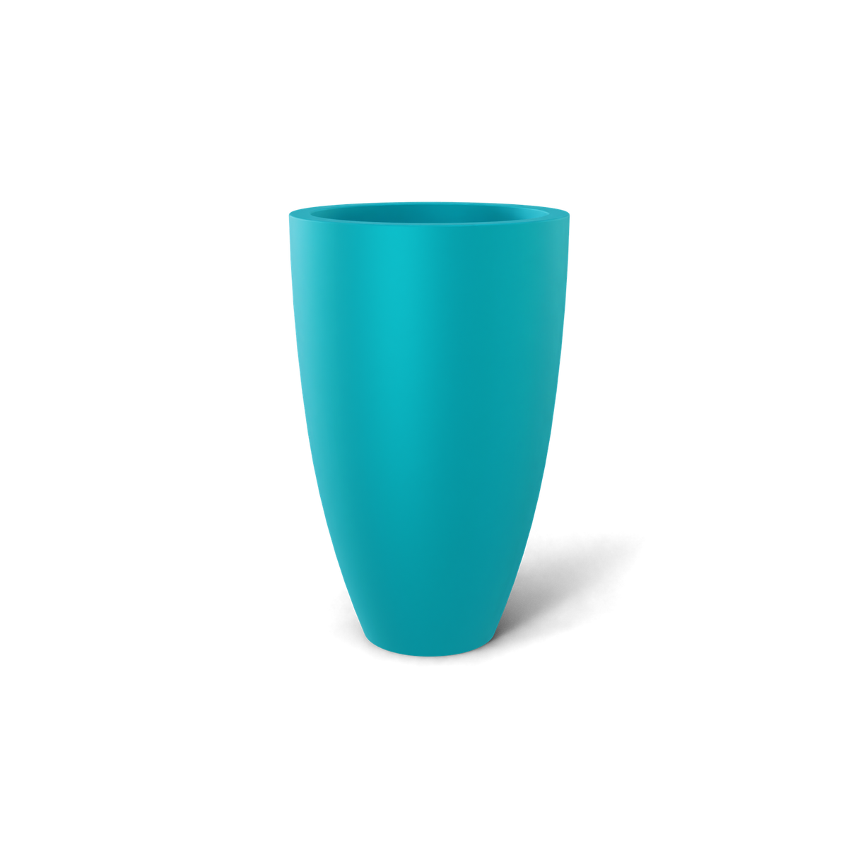 brannan fiberglass planter, Satin Sea Foam finish