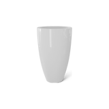 Brannan tapered round fiberglass planter in Gloss Bright White