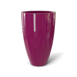 Brannan tapered round fiberglass planter in Gloss Eggplant, studio render
