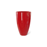 Brannan tapered round fiberglass planter in Gloss Red