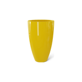 Brannan tapered round fiberglass planter in Gloss Saffron