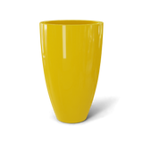 Brannan tapered round fiberglass planter in Gloss Saffron, studio render