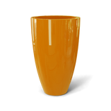 Brannan tapered round fiberglass planter in Gloss Tangerine, studio render