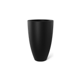 Brannan tapered round fiberglass planter in Matte Black