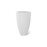 Brannan tapered round fiberglass planter in Matte Bright White