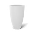 Brannan tapered round fiberglass planter in Matte Bright White, studio render