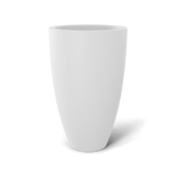 Brannan tapered round fiberglass planter in Matte Bright White, studio render
