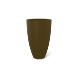 Brannan tapered round fiberglass planter in Matte Bronze