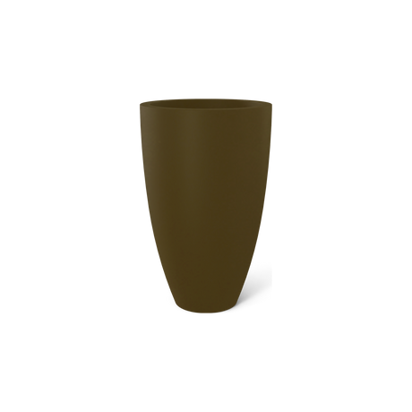 Brannan tapered round fiberglass planter in Matte Bronze