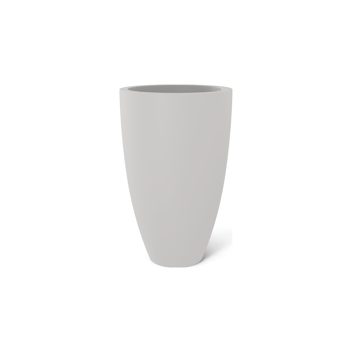 Brannan tapered round fiberglass planter in Matte Cement Grey