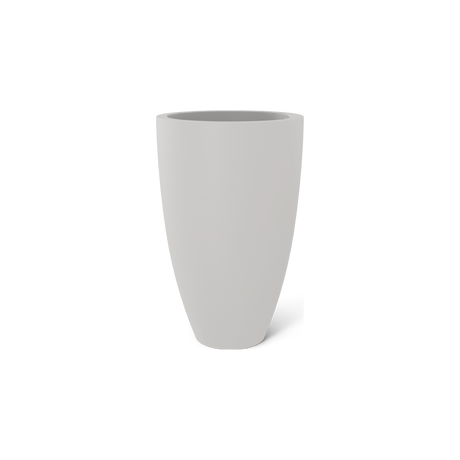 Brannan tapered round fiberglass planter in Matte Cement Grey