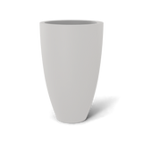 Brannan tapered round fiberglass planter in Matte Cement Grey, studio render