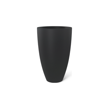 Brannan tapered round fiberglass planter in Matte Charcoal