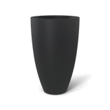 Brannan tapered round fiberglass planter in Matte Charcoal, studio render