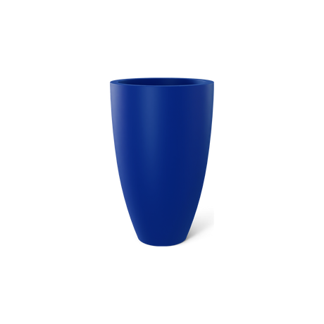 Brannan tapered round fiberglass planter in Matte Cobalt Blue