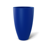 Brannan tapered round fiberglass planter in Matte Cobalt Blue, studio render