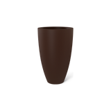 Brannan tapered round fiberglass planter in Matte Dark Brown