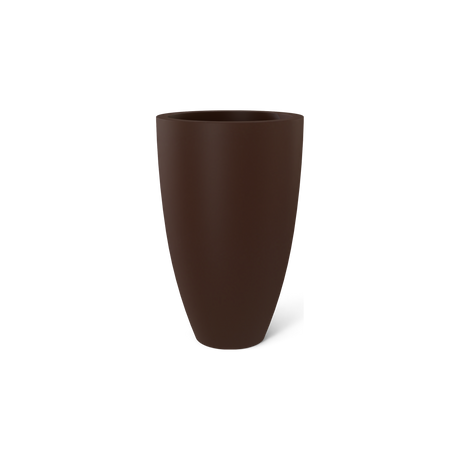Brannan tapered round fiberglass planter in Matte Dark Brown
