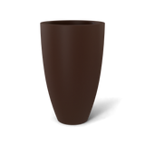 Brannan tapered round fiberglass planter in Matte Dark Brown, studio render