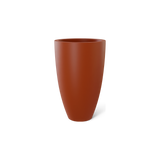 Brannan tapered round fiberglass planter in Matte Terra Cotta