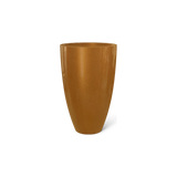 Brannan tapered round fiberglass planter in Metallic Bronze