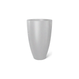 Brannan tapered round fiberglass planter in Metallic Silver