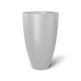 Brannan tapered round fiberglass planter in Metallic Silver, studio render