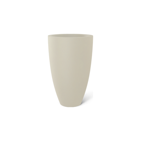 Brannan tapered round fiberglass planter in Satin Beige
