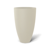Brannan tapered round fiberglass planter in Satin Beige, studio render
