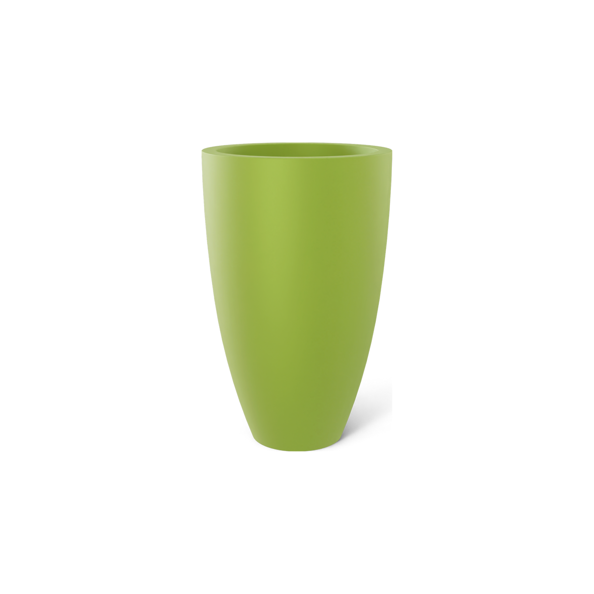 Brannan tapered round fiberglass planter in Satin Green