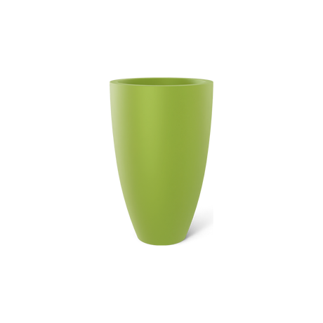 Brannan tapered round fiberglass planter in Satin Green