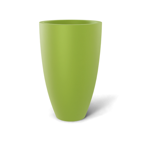 Brannan tapered round fiberglass planter in Satin Green, studio render