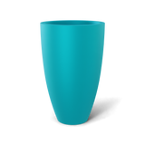 Brannan tapered round fiberglass planter in Satin Seafoam Green, studio render