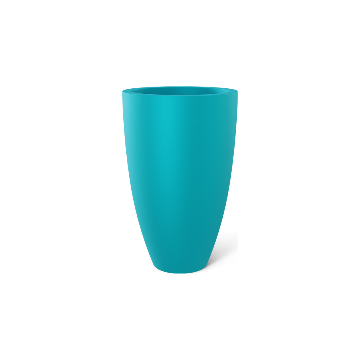 Brannan tapered round fiberglass planter in Satin Seafoam Green