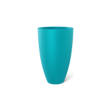 Brannan tapered round fiberglass planter in Satin Seafoam Green