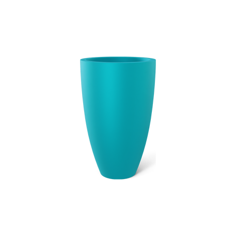 Brannan tapered round fiberglass planter in Satin Seafoam Green