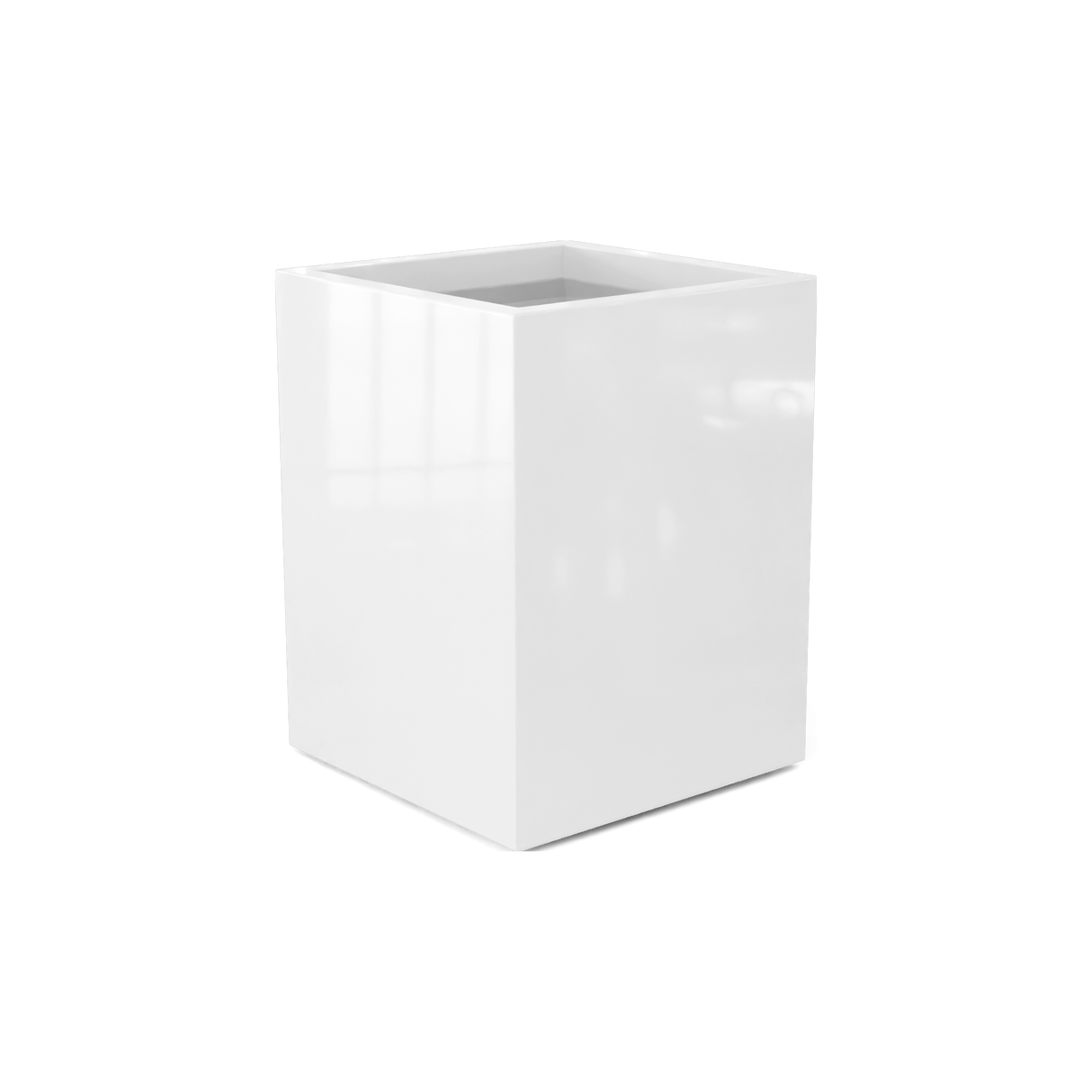 Brisbane corner fiberglass planter in Gloss Bright White
