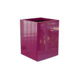 Brisbane corner fiberglass planter in Gloss Eggplant